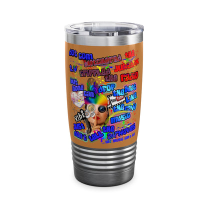 drop the beat - Ringneck Tumbler, 20oz (light brown)