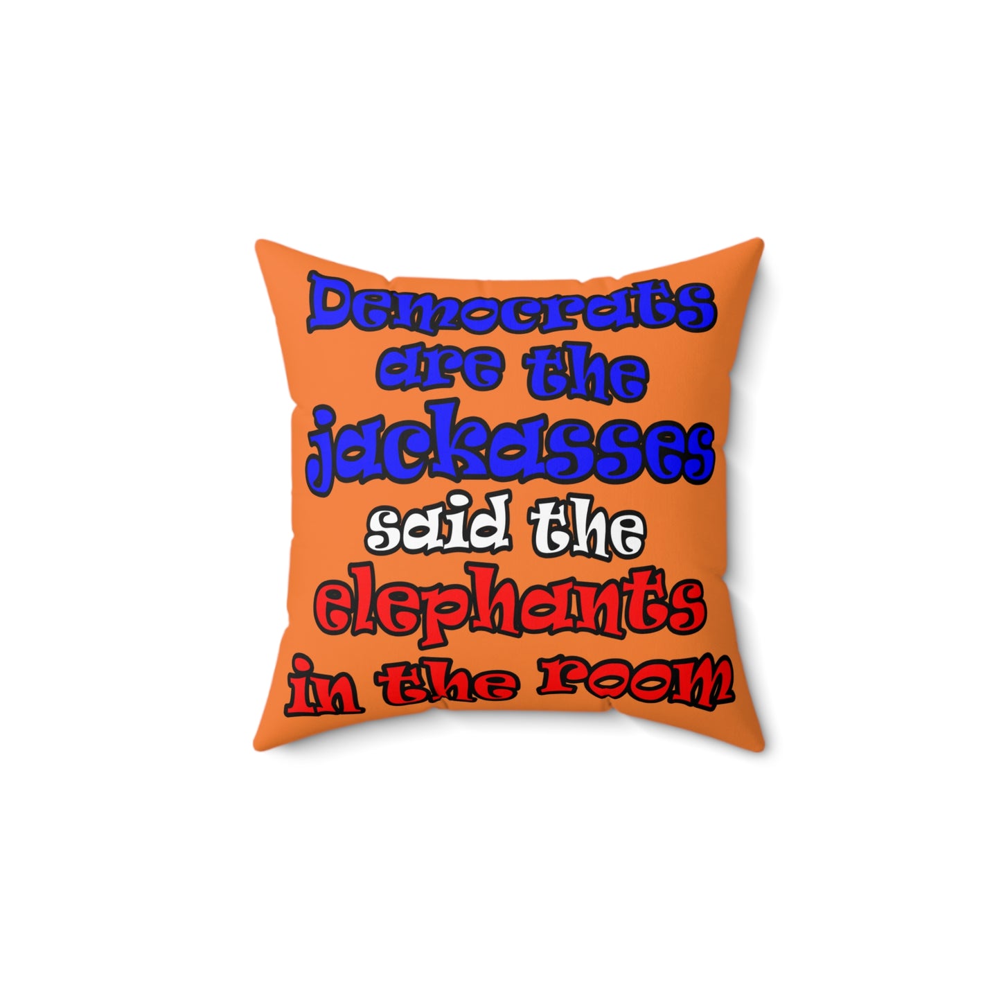 donkeys and elephants - Spun Polyester Square Pillow - (crusta)