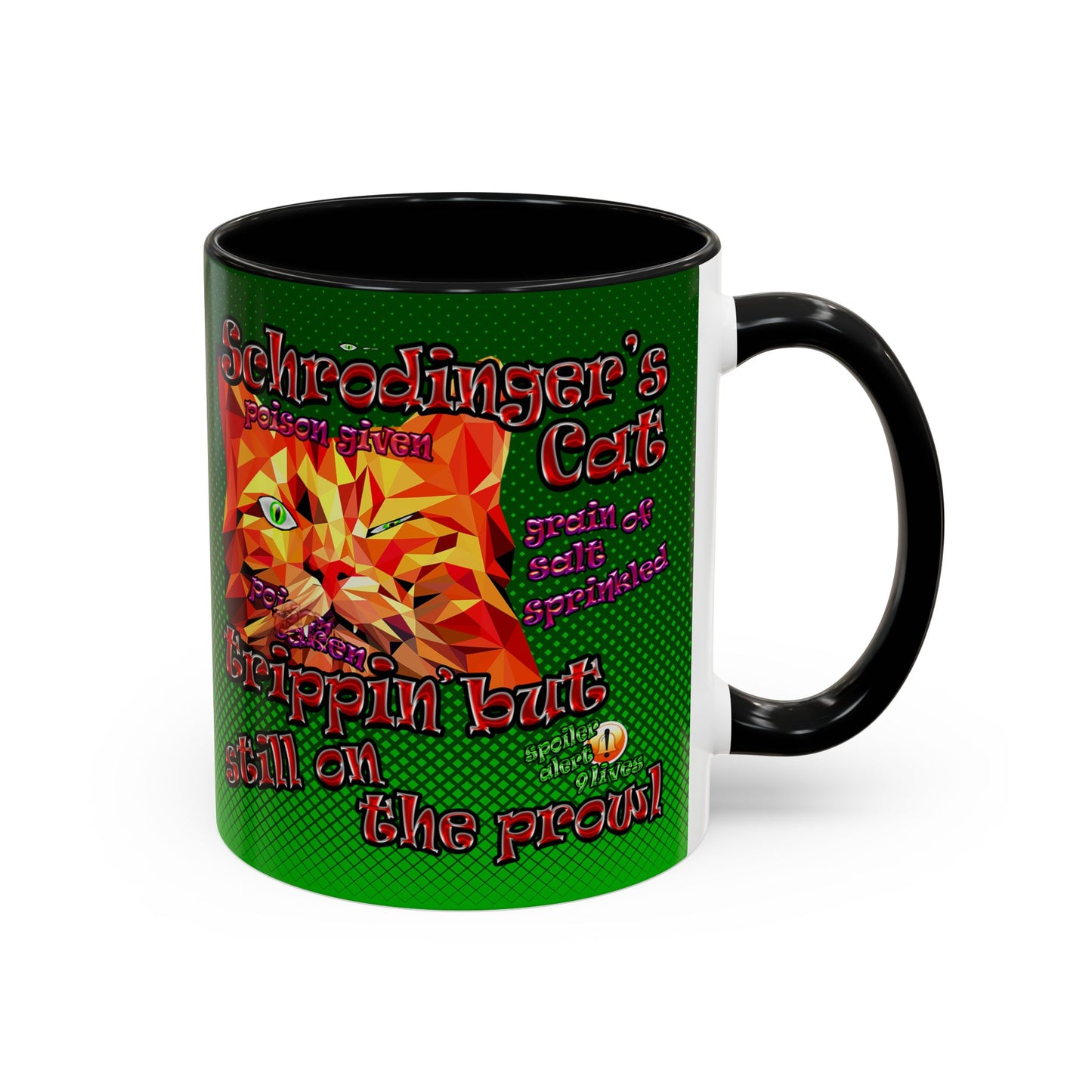 schrodinger's cat - Accent Mug (logo green)