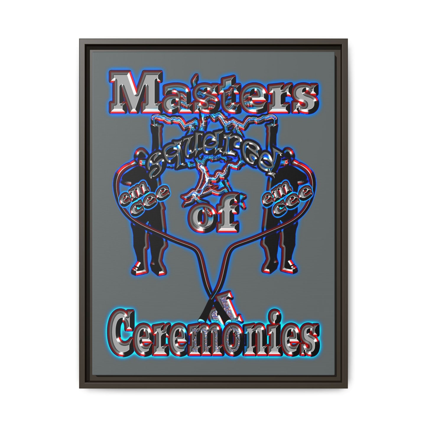 em cee squared - framed canvas art (dark grey)