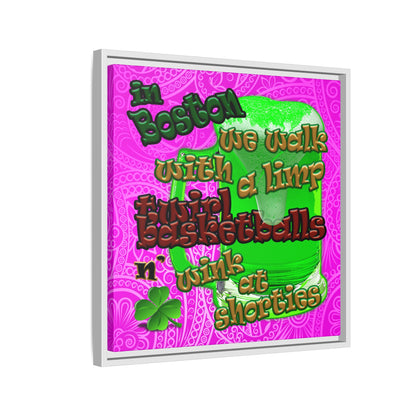 celtics logo - framed canvas art (pink swirl)
