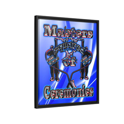 em cee squared - framed canvas art (blue-white wave)