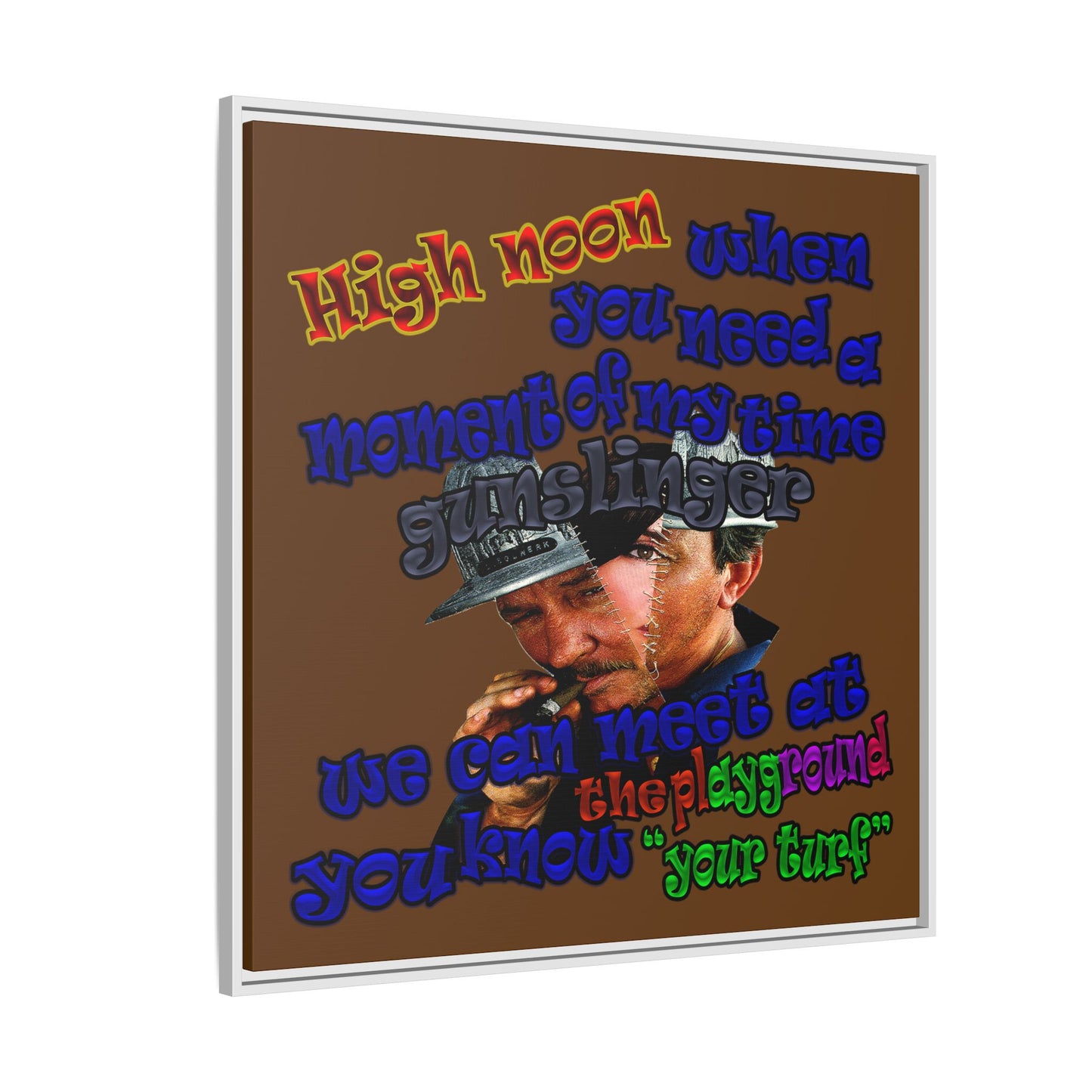 high noon - framed canvas art (brown)