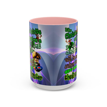 christmas spirits of boston - Accent Mug (grey-pink wave)