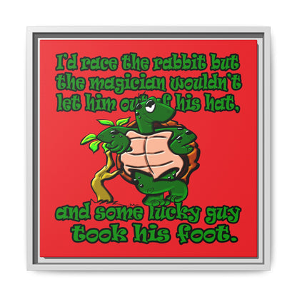 turtle race - framed canvas art (red)