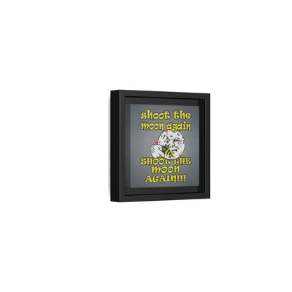 shoot the moon again - framed canvas art (grey-light grey)