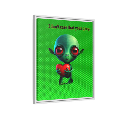 I don't care that your grey - framed canvas art (logo green)