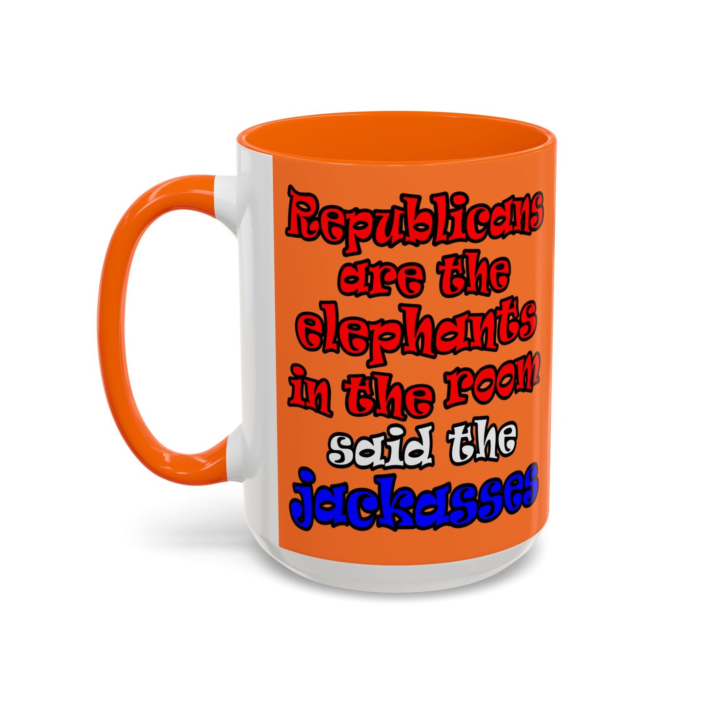 donkeys and elephants - Accent Mug (crusta)
