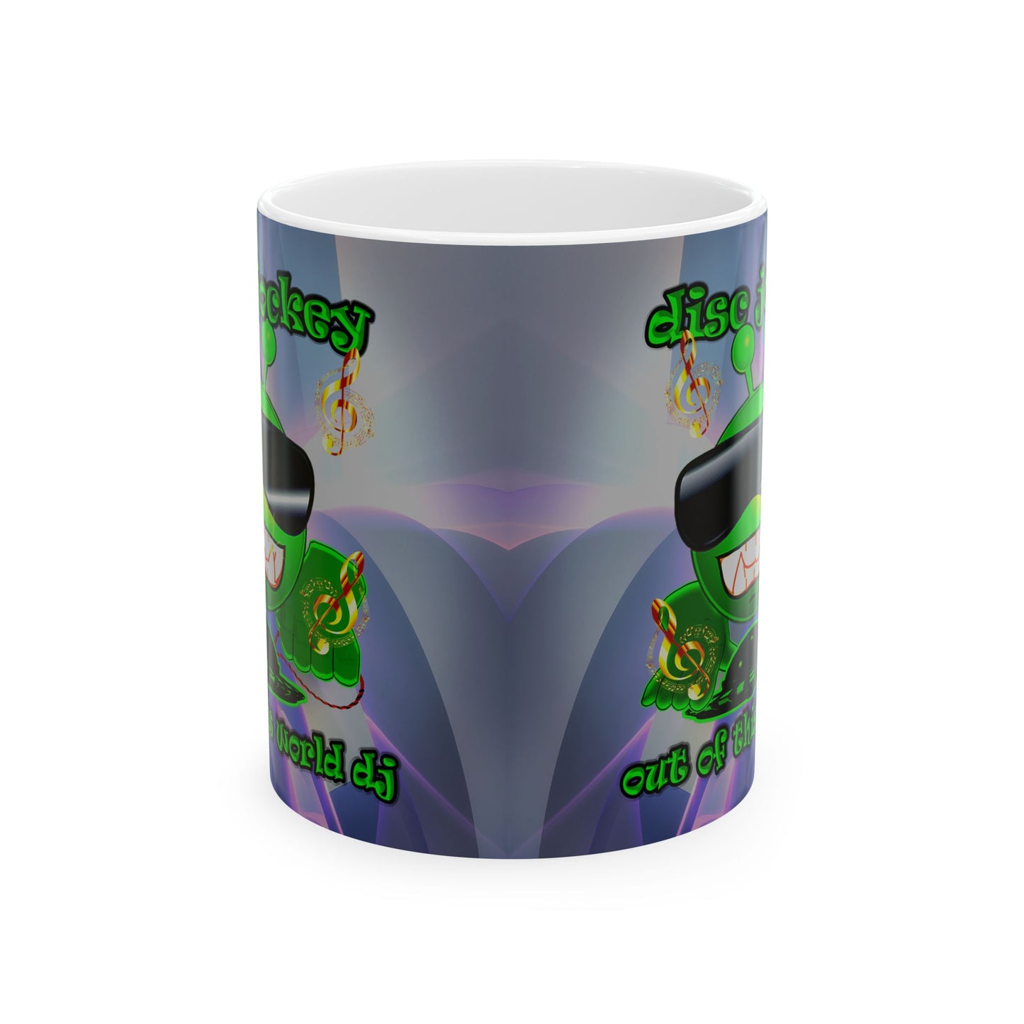 disc jockey - White Mug (grey-pink wave)