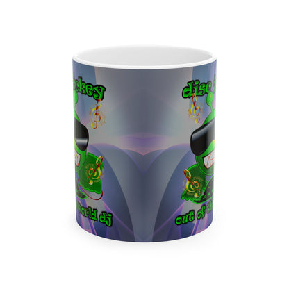 disc jockey - White Mug (grey-pink wave)