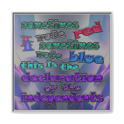 declaration of the independents - framed canvas art (grey-pink wave)