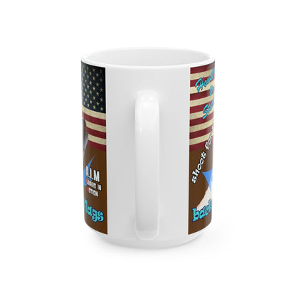 shoot for the stars - White Mug (brown)