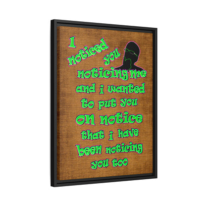 noticed you noticing - framed canvas art (brown papyrus)