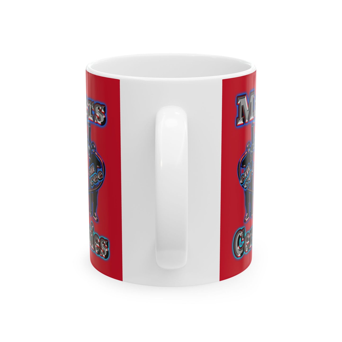 em cee squared - White Mug (dark red)