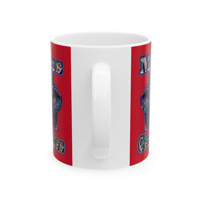 em cee squared - White Mug (dark red)