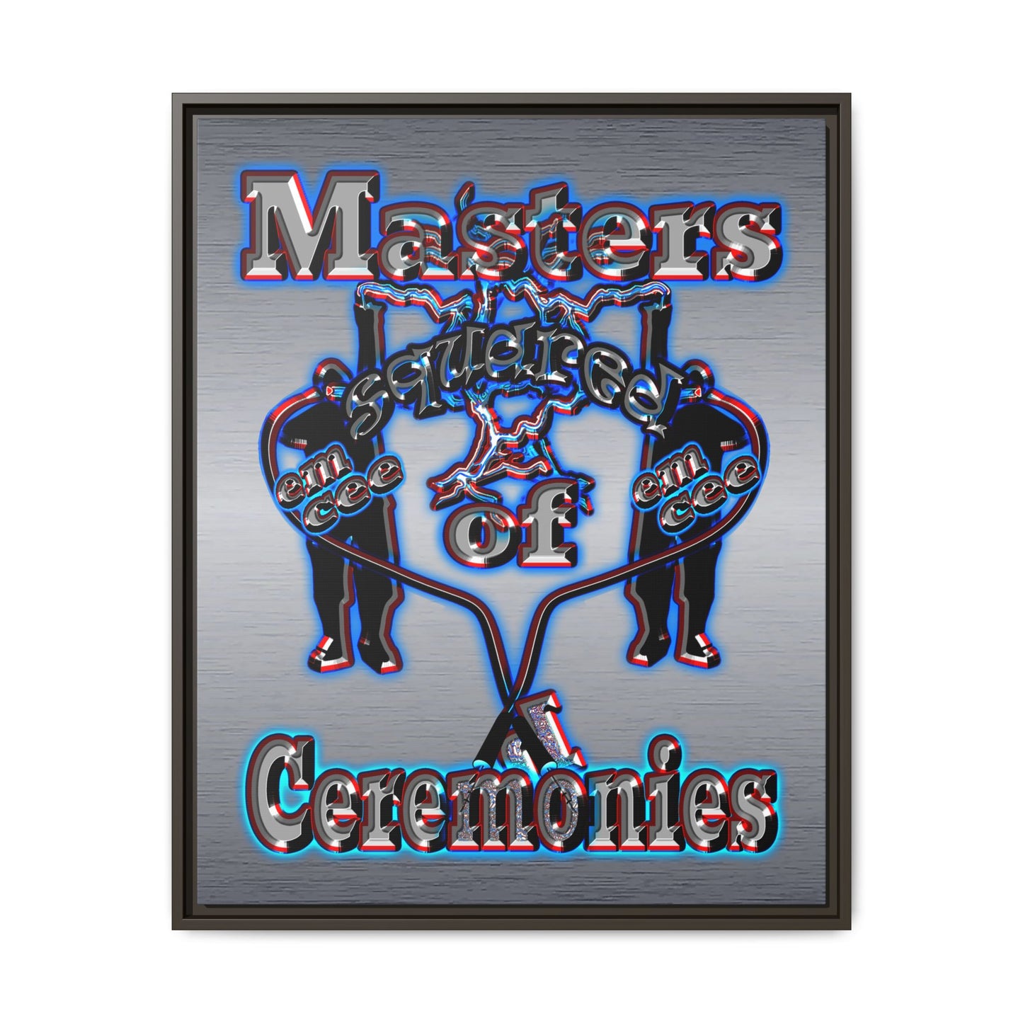 em cee squared - framed canvas art (brushed nickel)
