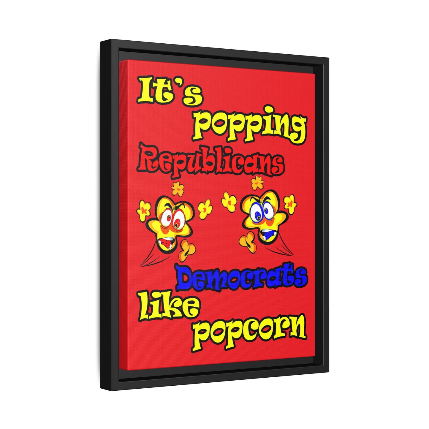 popping like popcorn - framed canvas art (red)