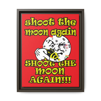 shoot the moon again - framed canvas art (red)