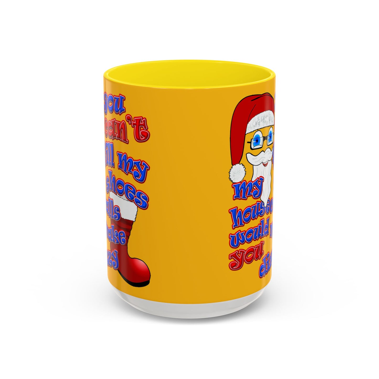 santa's shoes - Accent Mug (yellow)