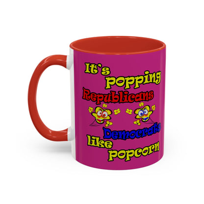 popping like popcorn - Accent Mug (pink)