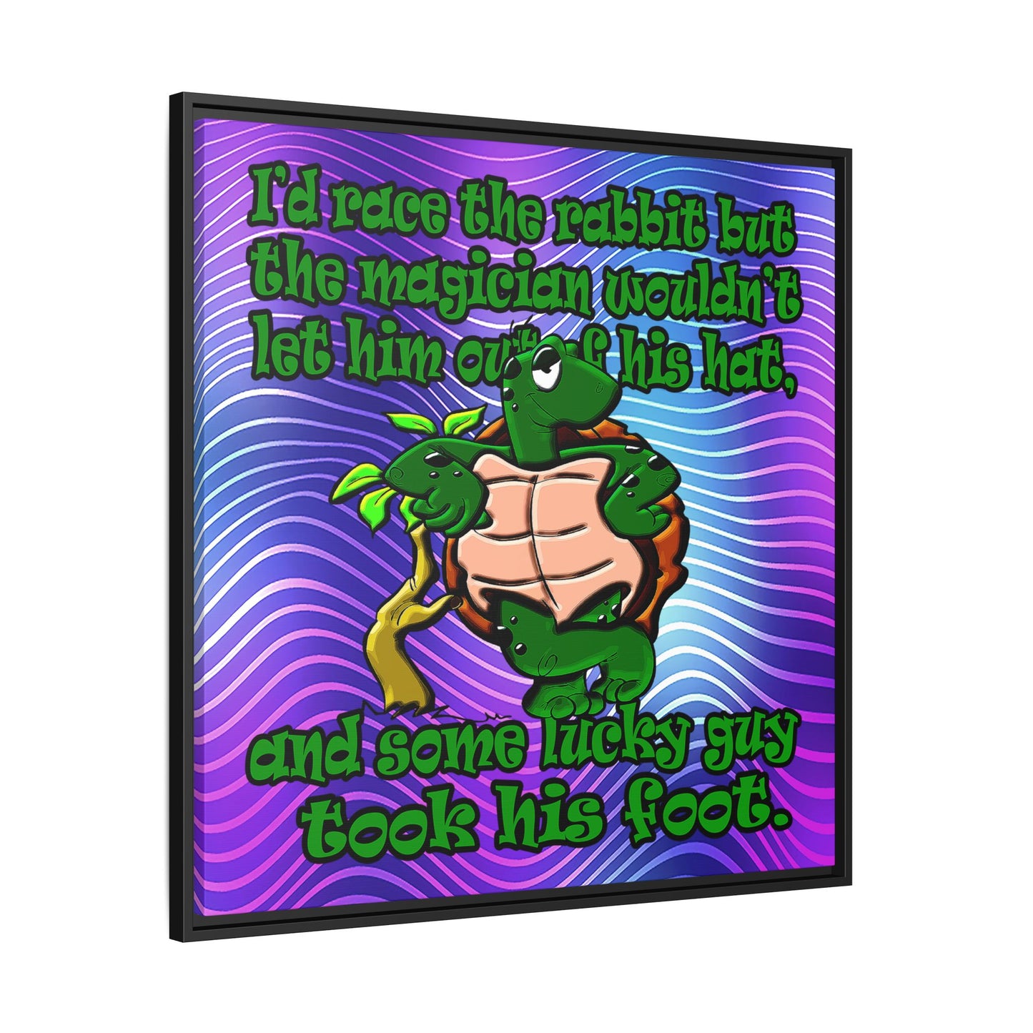 turtle race - framed canvas art (purple wave)