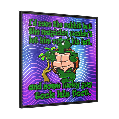 turtle race - framed canvas art (purple wave)