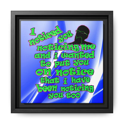 noticed you noticing - framed canvas art (blue-white wave)