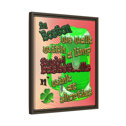 celtics logo - framed canvas art (yellow-orange wave)