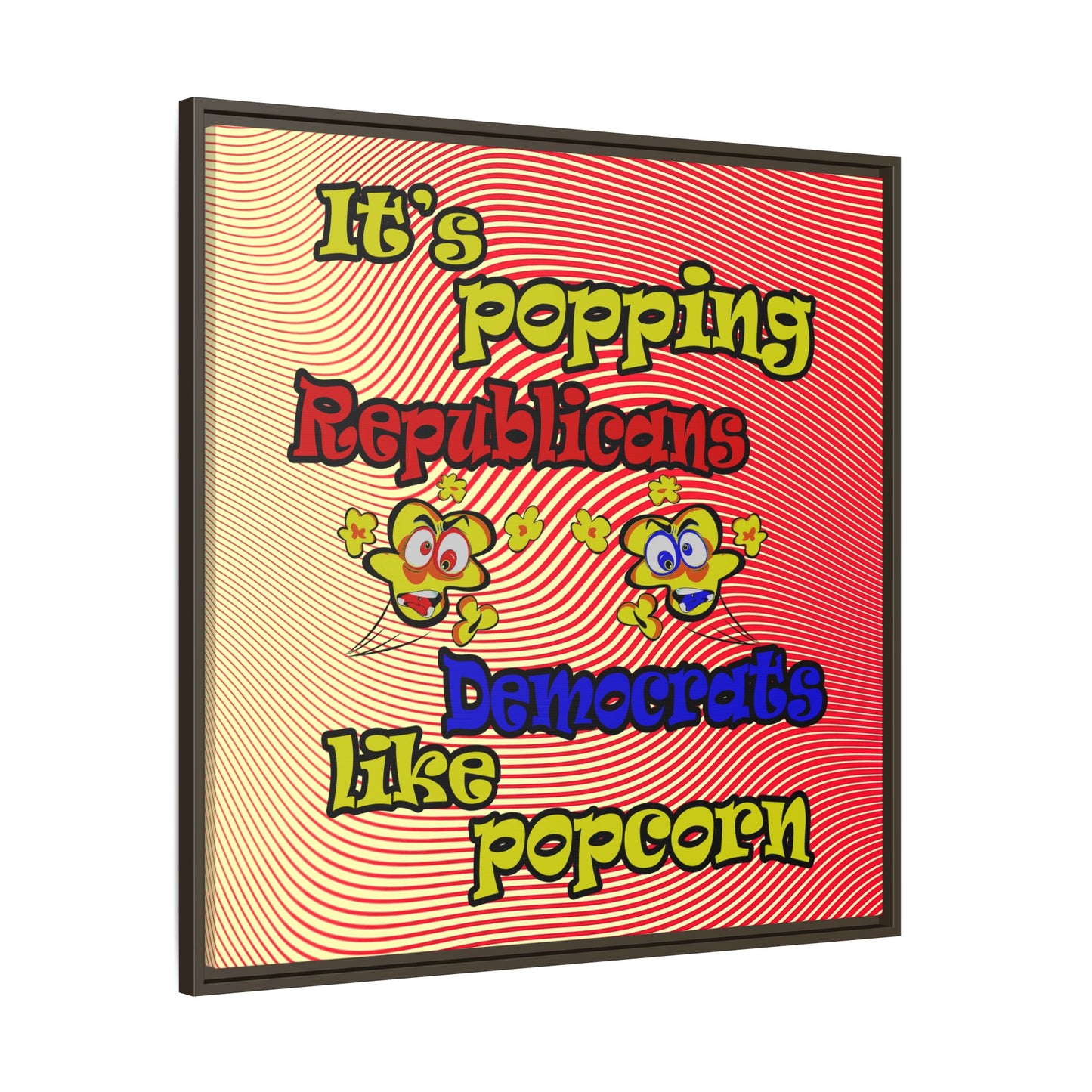 popping like popcorn - framed canvas art (yellow-orange wave)