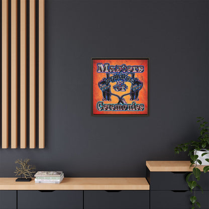 em cee squared - framed canvas art (burnt orange)