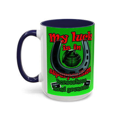 my luck - Accent Mug (logo green)