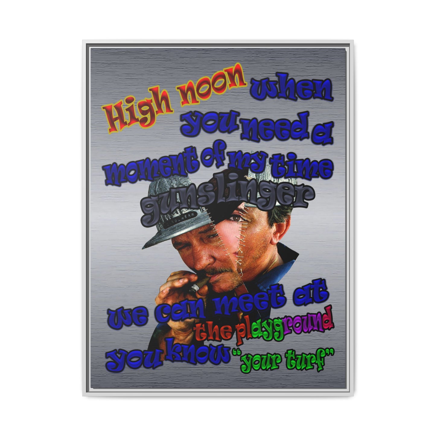 high noon - framed canvas art (brushed nickel)