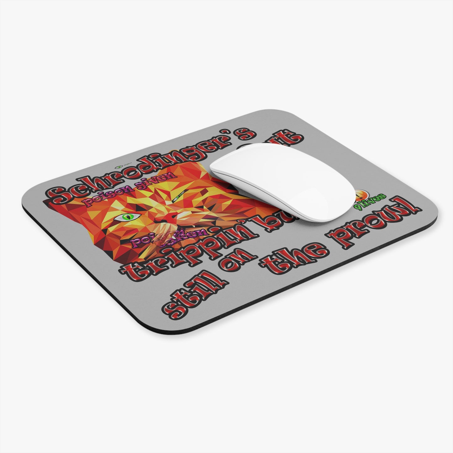 schrodinger's cat - Mouse Pad (Rectangle) (light grey)