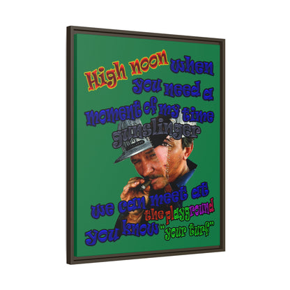 high noon - framed canvas art (dark green)