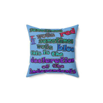 declaration of the independents - Faux Suede Square Pillow - (light blue)
