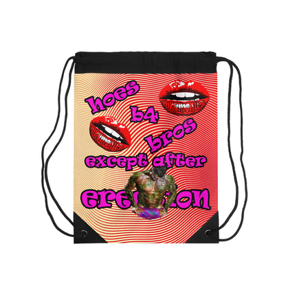hoes b4 bros - Drawstring Bag (yellow-orange wave)
