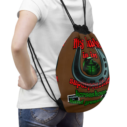 my luck - Drawstring Bag (brown)