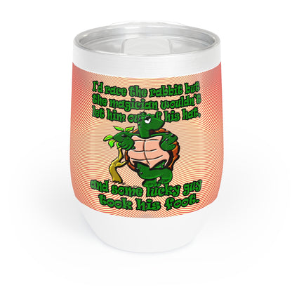 turtle race - Chill Wine Tumbler (yellow-orange wave)