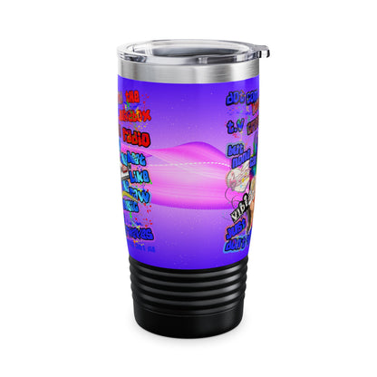 drop the beat - Ringneck Tumbler, 20oz  (purple-pink wave)
