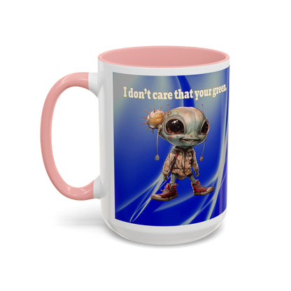 I don't care that your grey - Accent Mug (blue-white wave)