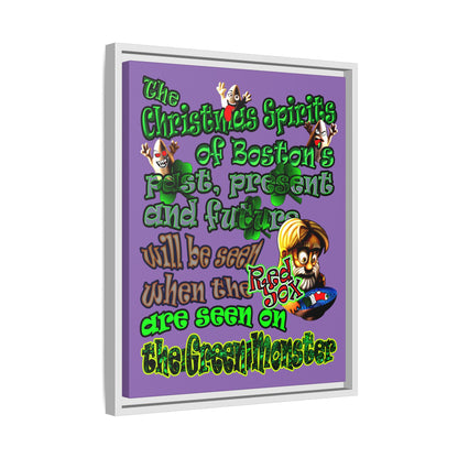 christmas spirits of boston - framed canvas art (light purple)