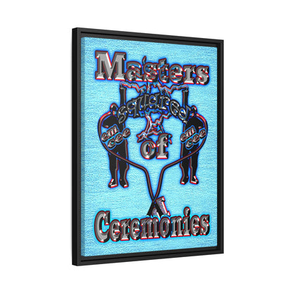em cee squared - framed canvas art (faded blue)
