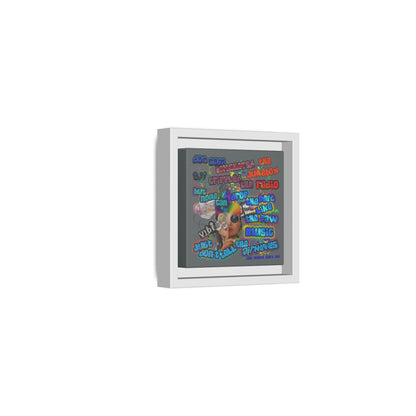drop the beat - framed canvas art (dark grey)