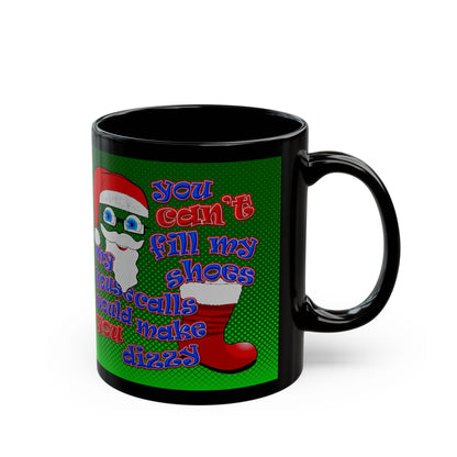 santa's shoes - Black Mug (logo green)