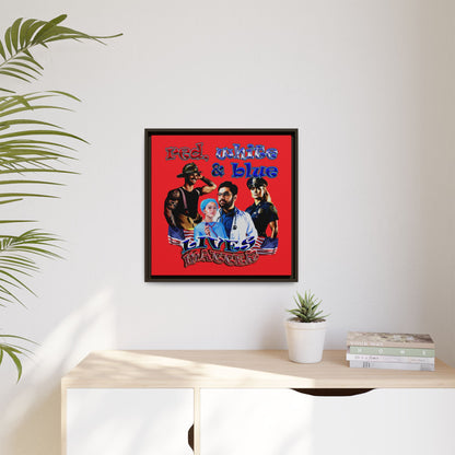 rw&b lives matter - framed canvas art (red)