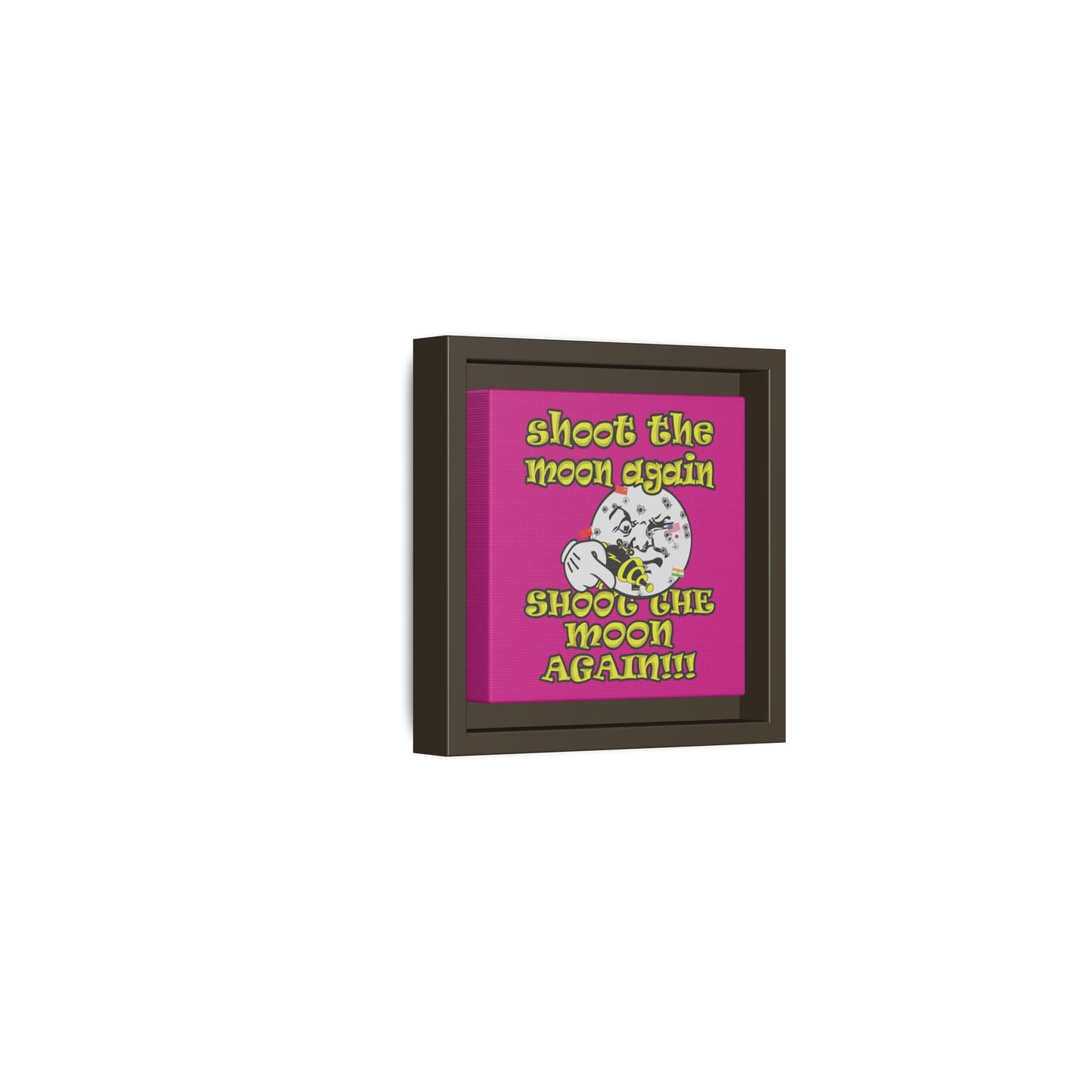 shoot the moon again - framed canvas art (pink)
