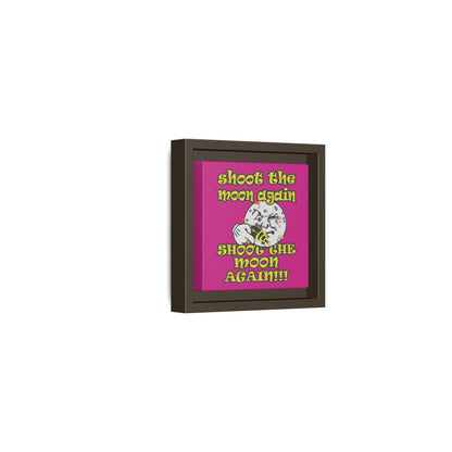 shoot the moon again - framed canvas art (pink)