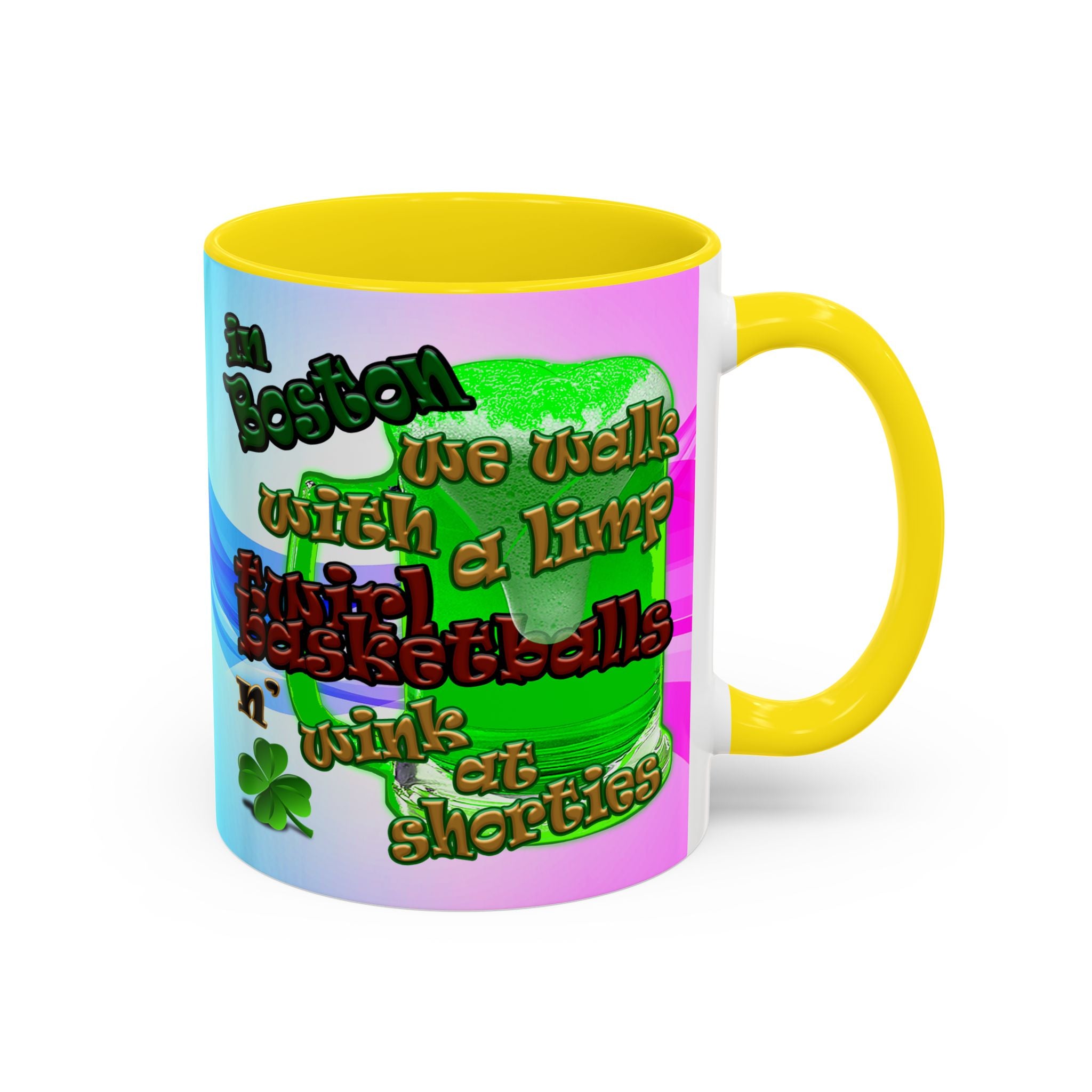 celtics logo - Accent Mug (light blue-pink wave)