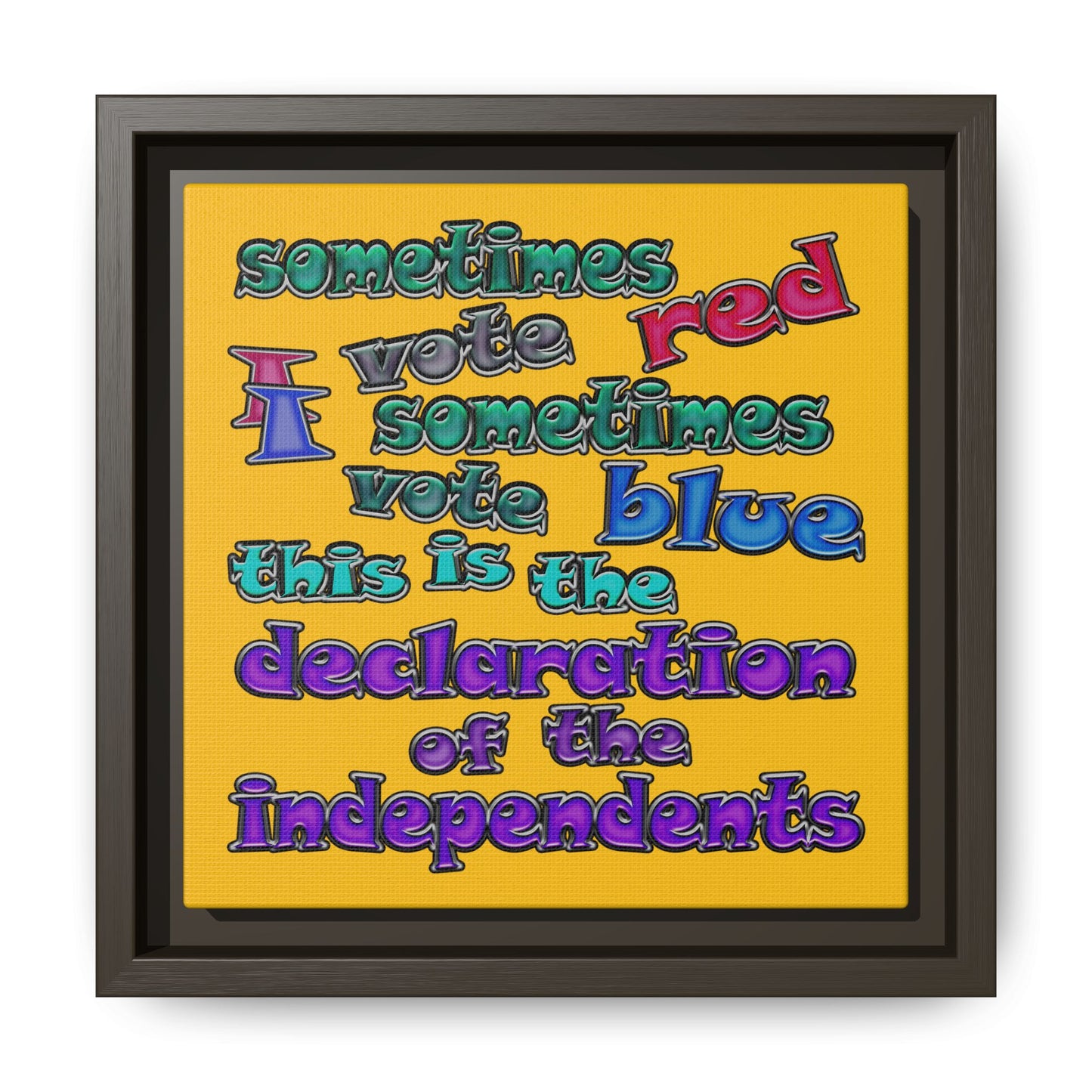 declaration of the independents - framed canvas art (yellow)
