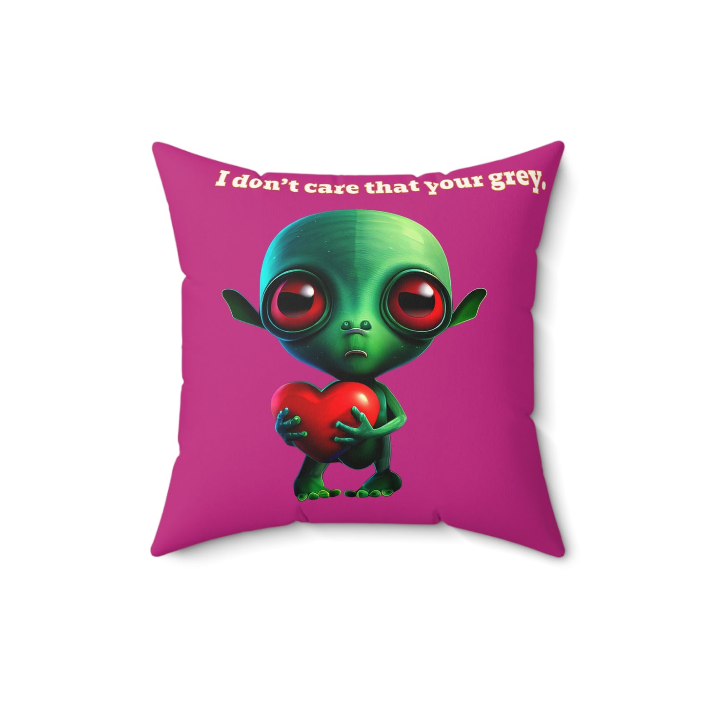 I don't care that your grey - Faux Suede Square Pillow - (pink)